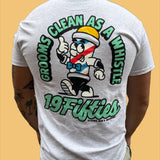 "Clean As A Whistle" Tee - Mint On Heather Grey